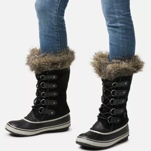 NEW Sorel Joan of Arctic Tall Lace Up Fur Winter / Rain Boots